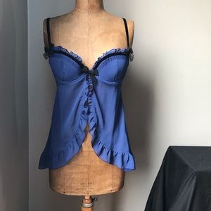 Victoria’s Secret royal blue babydoll with bow